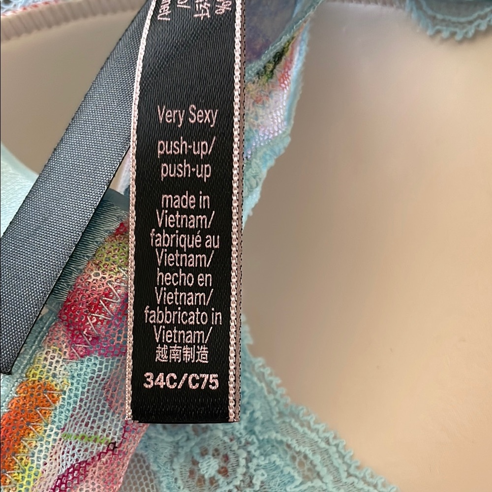 Victoria's Secret Pink, Red and Blue Floral Lace Bra - Picture 8 of 8